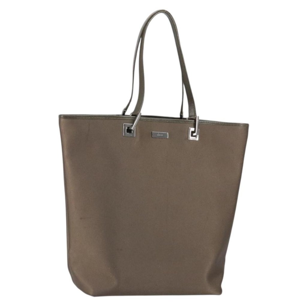 Gucci Tote Bag Satin Brown Silver 002 1098 Auth Bs30953